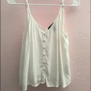 Beige white tank top